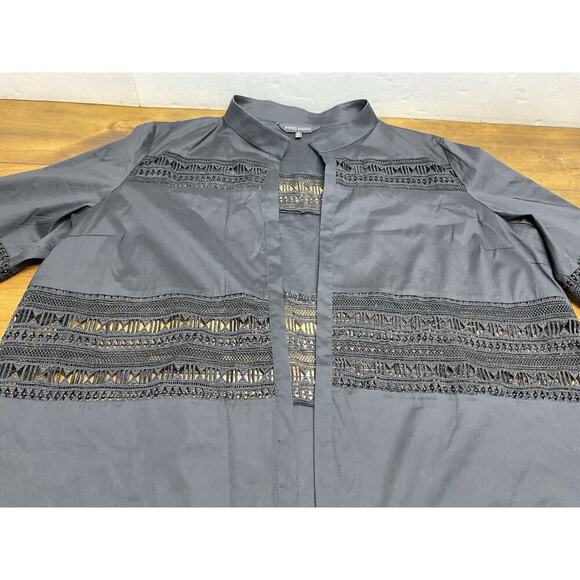 Ming Wang Jacket Womens 1X Black Lace Cardigan Sweater Open Front - Picture 2 of 11